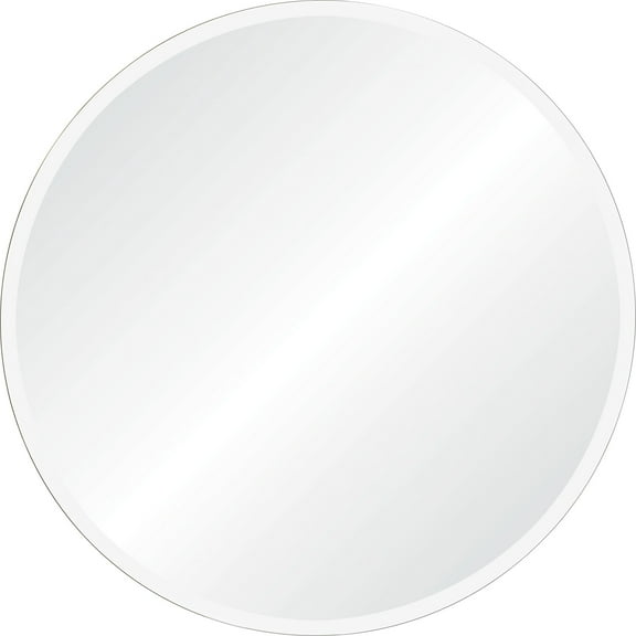 Signature Home Collection 30" Clear Polished Unframed Beveled Round Wall Mirror