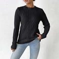 thumbnail image 2 of Kaemgyyd Women's Long Sleeve Pullover Fall Winter Warm Cable Knit Sweaters Casual Slim Crew Neck Lightweight Tops, 2 of 5