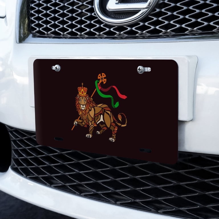 Lion Of Judah Metal License Plate - Standard 6x12 Inch, Aluminum, Pre-Drilled