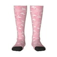 thumbnail image 1 of Fotbe Pink Flamingos and Flowers Calcetas Divertidas Estampadas para Hombre y Mujer, Calcetas de Algodón hasta la Rodilla para Caminar, Correr, Enfermería y Embarazo, 1 of 6