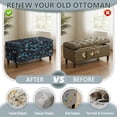 thumbnail image 6 of FOR U DESIGNS Leopard Print Ottoman Cover for Flip-Top Storage Stool, Stretch Rectangle Footrest Cover Washable Non-Slip Foot Chest Chair Slipcover with Elastic Bottom for Bedroom, 6 of 7