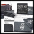 thumbnail image 6 of American Atelier, Black and Silver, Square Slate Coasters for Drinks (Life Happens Wine Helps), 4 Pc, 6 of 8