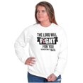 thumbnail image 4 of Breast Cancer Lord Will Fight For You Women Plus Size Crewneck Sweatshirt Brisco Brands 3X, 4 of 5