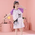 thumbnail image 1 of Pijamas infantiles de verano para niñas, lindos pijamas de manga corta con cuello redondo de dibujos animados, ropa de hogar holgada y delgada para niñas de talla mediana y niños mayores, 1 of 2