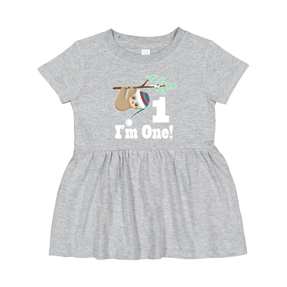Inktastic First Birthday Sloth 1 Year Old Girls Baby Dress