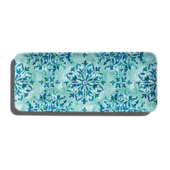 Côte D'Azur Melamine Long Serving Tray - Teal - 17.8" x 7.5"