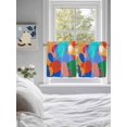 thumbnail image 4 of Half Window Curtain 36 Inches Long, Abstract Contemporary, Window Treatment Curtain Drapes, Minimalist Art Mo-randi Colored Geometric Small Tier Curtains for Bathroom Over Sink, 27.5"x36", 2 Panels, 4 of 7
