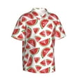 thumbnail image 2 of Fotbe Hand Drawn Watermelon Hawaiian Shirt for Men Unisex Summer Beach Casual Short Sleeve Cotton Linen Button Down Shirts-3X-Large, 2 of 9