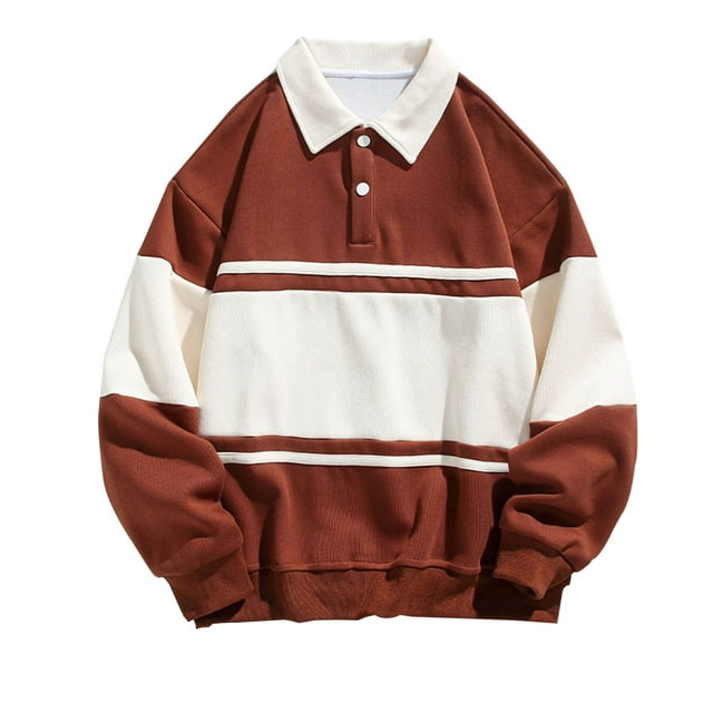 QIPOPIQ Men's Embroidered Raglan Sleeve Quarter Zip Fleece Vintage Pullover Sweatshirt Clearance