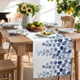 thumbnail image 3 of Burlap Table Runner 90 Inches Long, Watercolor Blue Eucalyptus Leaf Non-Slip Kitchen Table Runners for Dining Room Everyday Use Party Table Decorations Country Leaves, 3 of 9