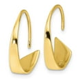 thumbnail image 2 of Finest Gold Sterling Silver Gold-Tone Polished Flat Bar Hoop Threader Earrings, 2 of 3