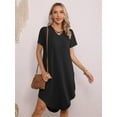 thumbnail image 5 of SIEANE Womens Casual Dress Criss Cross V Neck Short Sleeve Summer Dress, 5 of 6