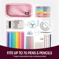 thumbnail image 7 of ZIPIT Half & Half Pencil Case for Girls, Aesthetic 3 Compartment Zipper Pouch for School, Stationery Bag for Teen and Adults, Pink, 7 of 7