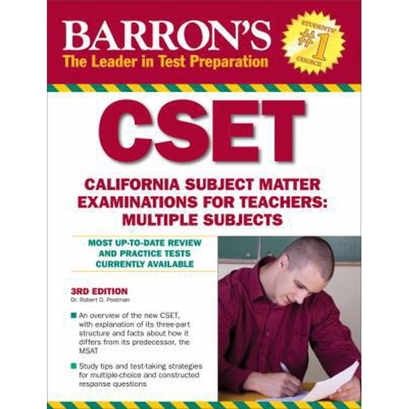 Pre-Owned Barron's CSET: California Subject Matter Exams for Teachers: Multiple Subjects (Paperback) 0764143115 9780764143113