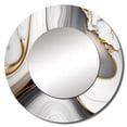 thumbnail image 2 of Designart "Grey Marble Waves in Geode I" Abstract Round Mirror Wall Decor Modern - Large Grey Round Bathroom Mirror - Round Mirror - 23" x 23", 2 of 6