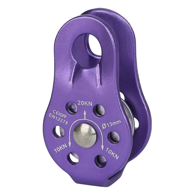 LeKY Outdoor Rock Climbing Fixed Side Plate Single Sheave Pulley Hauling Gear Tool Dark Orange