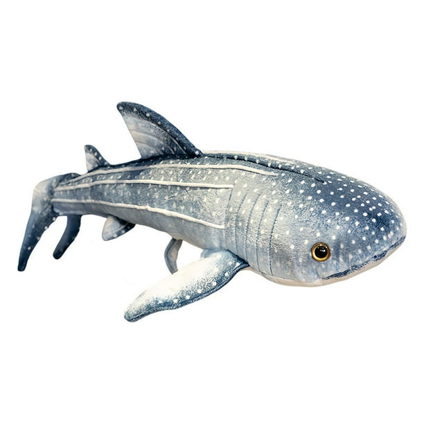 Peluche de peluche realista con forma de tiburón ballena, 60 cm, suave