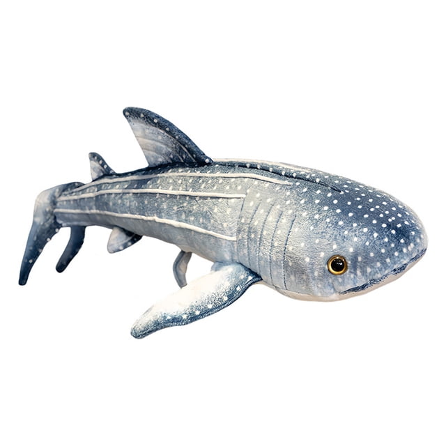 Peluche de peluche realista con forma de tiburón ballena, 60 cm, suave