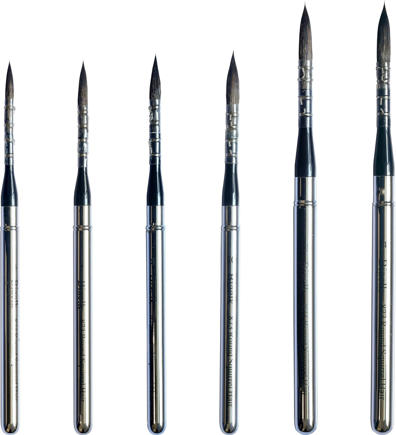 Watercolor Professional Paint Brushes 873Round 6PCS Synthetic Squirrel Mixed Hair Watercolor Travel Pocket Brushes Set for Miniature for Art Supplies Face Detail Painting
