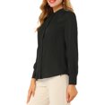 thumbnail image 5 of INSPIRE CHIC Women's Stand Collar Button Down Long Sleeve Shirts, 5 of 8