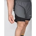 thumbnail image 4 of Exxact Sports 2 in 1 Shorts Men - Athletic Shorts with Compression Liner Men, Dry Fit Running Shorts with Phone Pocket (Charcoal, A2XL), 4 of 7