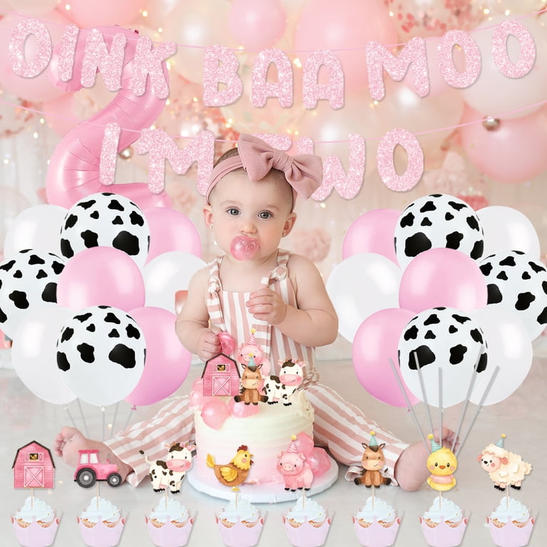 Have Your Cake And Eat It Two Banner & Cake Topper - 2nd Birthday Decorations For Boys And Girls, Gold Glitter