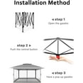 thumbnail image 2 of Abri de Jardin Pliante 13 X 13 Pi, Imperméable et Résistante aux UV, avec Moustiquaire, 3 Hauteurs Réglables, Installation en une Pression et 4 Sacs de Sable pour Cour Arrière, Jardin, Patio, Gris, 2 of 9