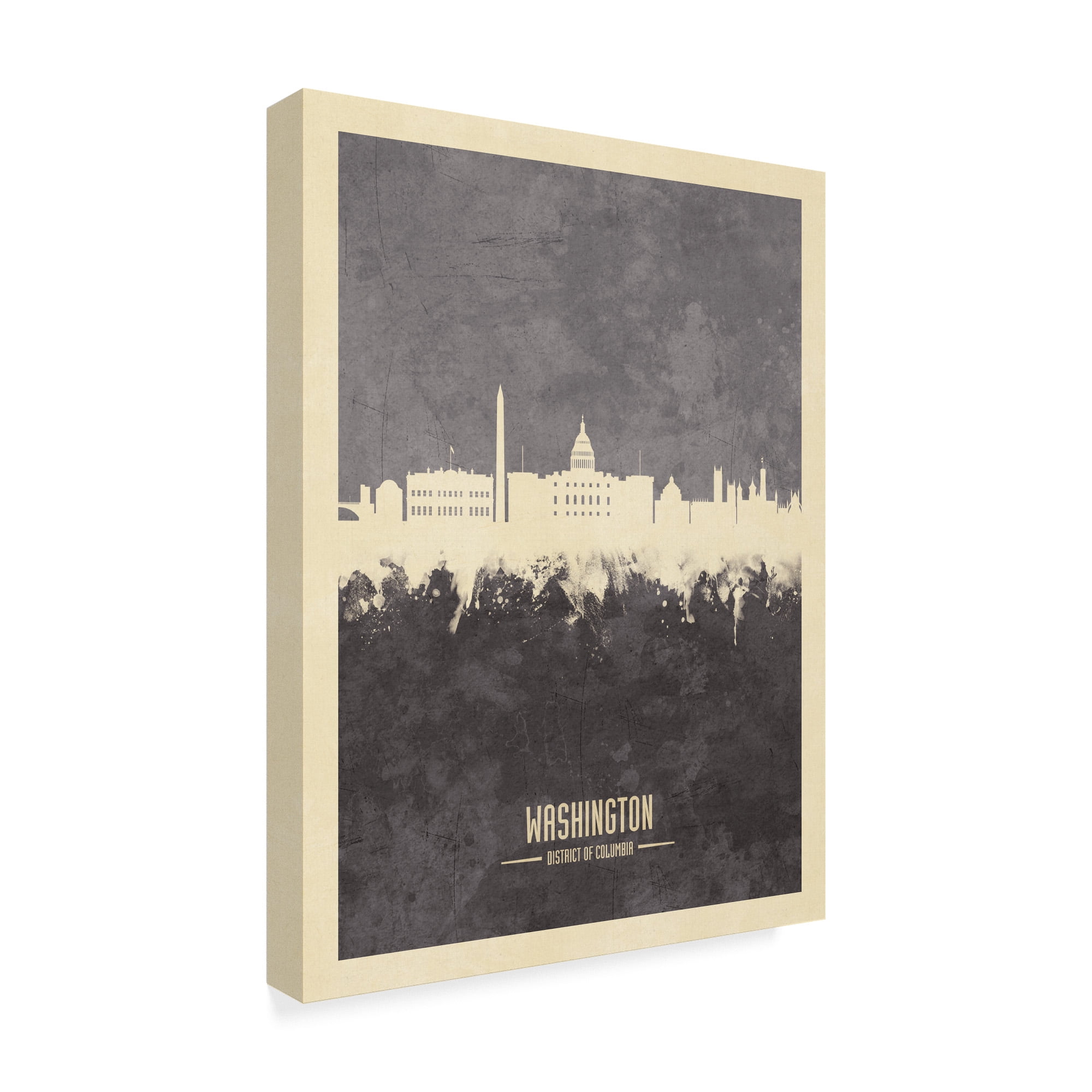 Trademark Fine Art 'Washington DC Skyline Gray' Canvas Art by Michael Tompsett