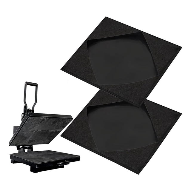 2 PCS Cubierta de Envoltura de Placa de Prensa de , Protector Resistente Al para Proteger la MáQuina de Prensado de por SublimacióN A Negro