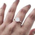 thumbnail image 2 of Moonstone Ring, 925 Sterling Silver, Women Ring, Natural Rainbow Moonstone, June Birthstone, Christmas, Thanksgiving, Tiny Dainty Ring, CZ Ring, Handmade, Statement Jewelry, Wedding, Anniversary Gift, 2 of 8