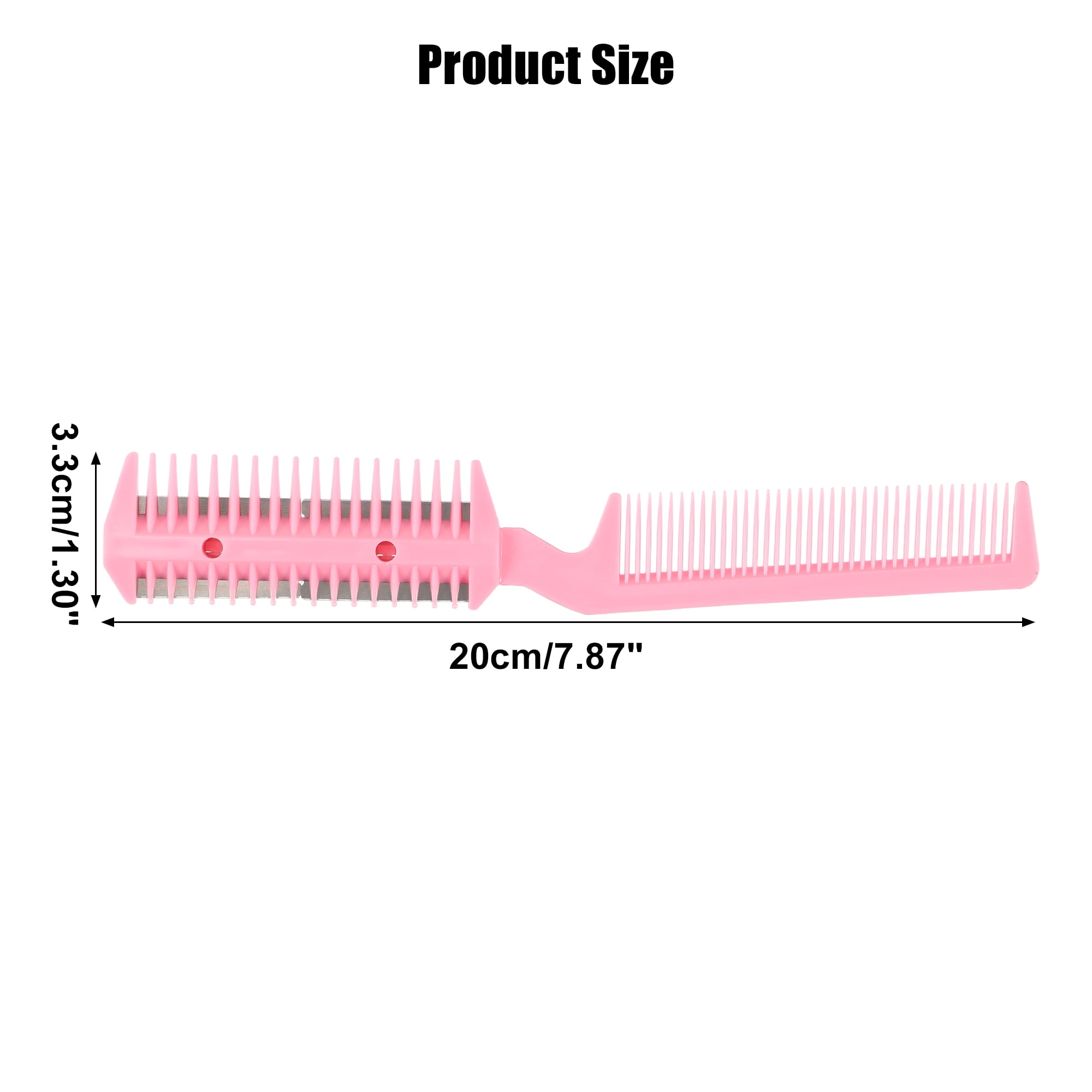 Unique Bargains 6 Pcs Split Ends Dual Edge Razor Comb Hair Trimmer Hair Thinning Comb Pink