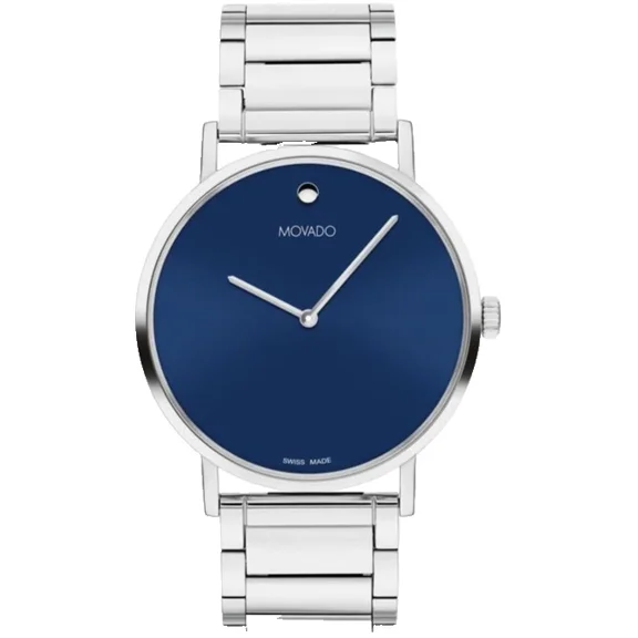 Movado Signature 0607593 Blue Dial Stainless Steel Bracelet 40MM Mens Watch