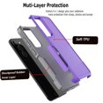 thumbnail image 3 of For Samsung Galaxy S23,S23 Ultra 5G Case ,Sturdy Phone Case for Galaxy S23 5G 6.1 inch ,Takfox Shockproof Protection Heavy Duty Armor Hard Plastic & Rubber Rugged Bumper 2-in-1 Case Cover,Purple, 3 of 6