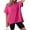 Hot Pink tops 2024 summer, variant on Wycnly Summer Tops for Women Tops for Women 2024 Breathable Loose Irregular Hem Oversized Pullover Top Cute Solid Blouses Ladies Crewneck Short Sleeve T-Shirts