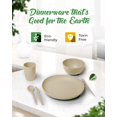 thumbnail image 4 of Wheat Straw Dinnerware Set - Cups, Plates and Bowls Sets for 4 with Reusable Cutlery Utensils - Unbreakable Wheatstraw Plastic Dinnerware Set with Fork Spoon Knife - Dishwasher Safe Camping Dishes Set, 4 of 7