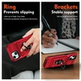 thumbnail image 7 of Designed for iPhone 11 Card Holder Case with 360°Rotatable Ring Holder Kickstand,2-Layer Heavy Duty Shockproof Rugged Hybrid Hard PC Soft Rubber Case For iPhone 11, Red, 7 of 7
