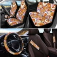 thumbnail image 2 of KUIFORTI Hawaiin Hippie Flower 13 PCS Car Seat Cover Set Seat Covers Steering Wheel Cover Seatbelt Covers Keychain Lipstick Protector Cup Coasters Car Trash Can Rear View Mirror Cover, 2 of 7