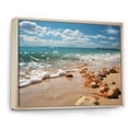 thumbnail image 2 of Designart "Sunkissed Sands at the Beach I" Nautical & Beach Floater Framed Canvas Art Print, 2 of 7