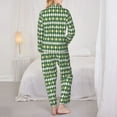 thumbnail image 6 of Goofa Light Green Squares Printed Women’s 2 Piece Pajama Set Super,Pajamas Women's Long Sleeve Sleepwear Soft Button Down Loungewear Pjs Lounge Set Nightwear-XX-Large, 6 of 9