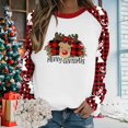 thumbnail image 1 of Offres du Black Friday! 2022 JERDAR Hauts de Noël pour Femmes T-shirt Imprimé Mode Ample Manches Longues Blouse Col Rond Hauts Décontractés Rouge G, 1 of 5