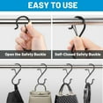 thumbnail image 6 of RuiJiao 3.6in Heavy Duty Stainless Steel S Hooks with Safety Buckle Rust-Resistant Black Metal Hooks for Hanging Plants, Clothes and Kitchen Utensils, 6 of 8