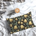 thumbnail image 5 of Goofa Octopuses And Leaves Print Plush Throw Pillow Case, Soft Velvet with Hidden Zipper, Decorative Cushion Cover for Sofa, Bed, Car, and Home Décor-20"x30", 5 of 6