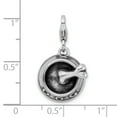 thumbnail image 3 of Amore La Vita  Sterling Silver Rhodium-plated Polished 3-D Dog Bowl and Bone Charm with Fancy Lobster Clasp, 3 of 3