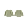 thumbnail image 2 of Toddler Kids Little Boy Girl Knit Sweater 0 3 6 9 12 18 24 Months 2T 3T 4T 5T Causal Solid Color Crew Neck Long Sleeve Pullover Tops for Fall Winter, 2 of 9