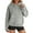 Grey, variant on Kawaii Clothes Women's Solid Color Sweatshirt Women's Casual Solid Color Hooded Sweatshirt With Pocket Comfortable Pullover Hoodie For Everyday Wear
