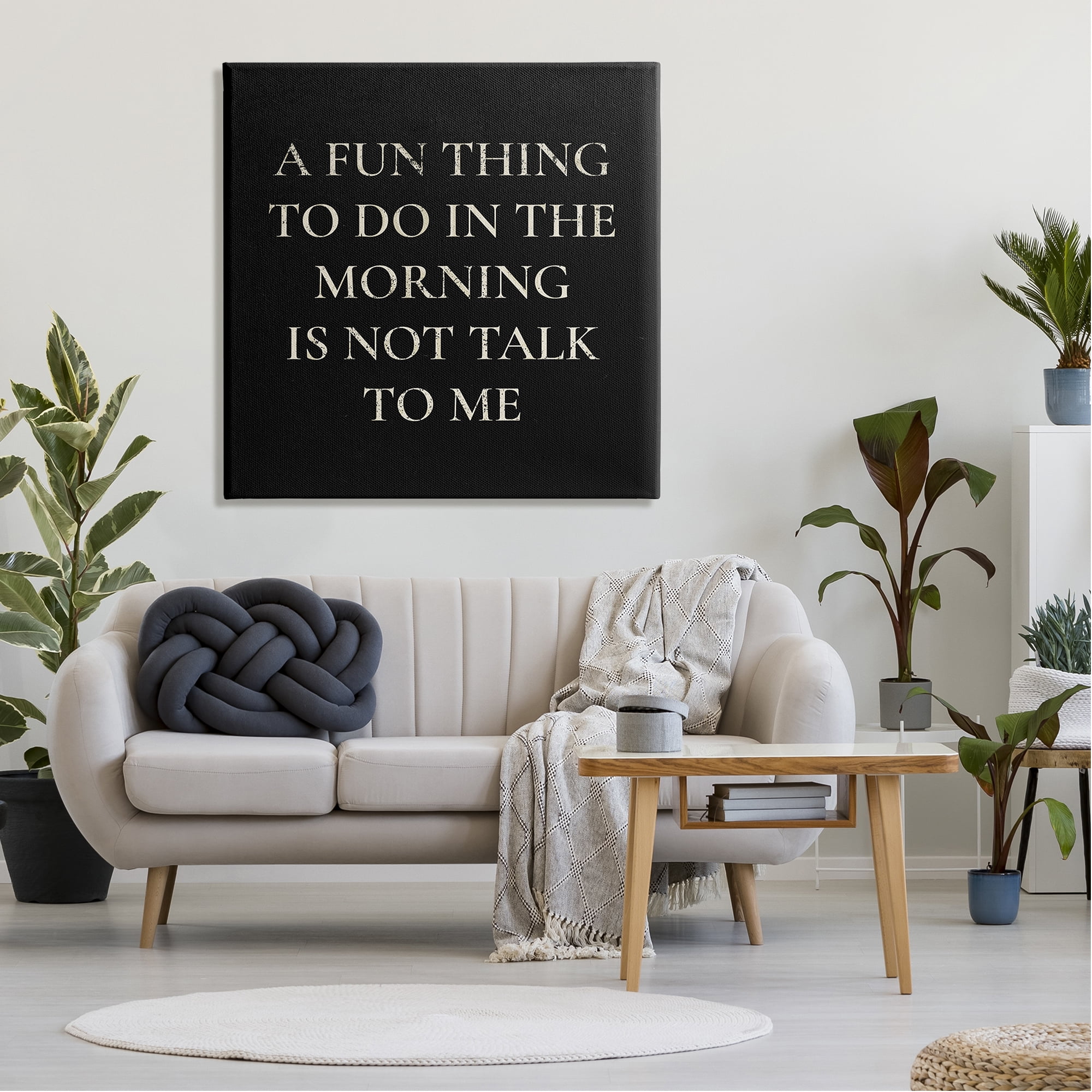 Stupell Industries Don't Talk To Me Silly Morning Quote Humor Canvas Wall Art, 36 x 36, Design by Daphne Polselli