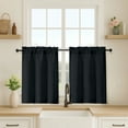 thumbnail image 2 of OVZME Judy Black Kitchen Tier Curtains 24 Inch Length, Light Filtering Short Cafe Panel for Small Half Window, Cabinet Bathroom Basement RV Camper, 30Wx24L, 2PCS, 2 of 7