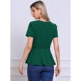 thumbnail image 3 of DARING DIVA Women's Round Neck Elegant Peplum Tops XL Green, 3 of 6