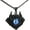 Black Light Blue with chain, variant on Men's Stainless Steel Vintage Evil Eye Demon Skull Head Oxhorn Pendant Necklace