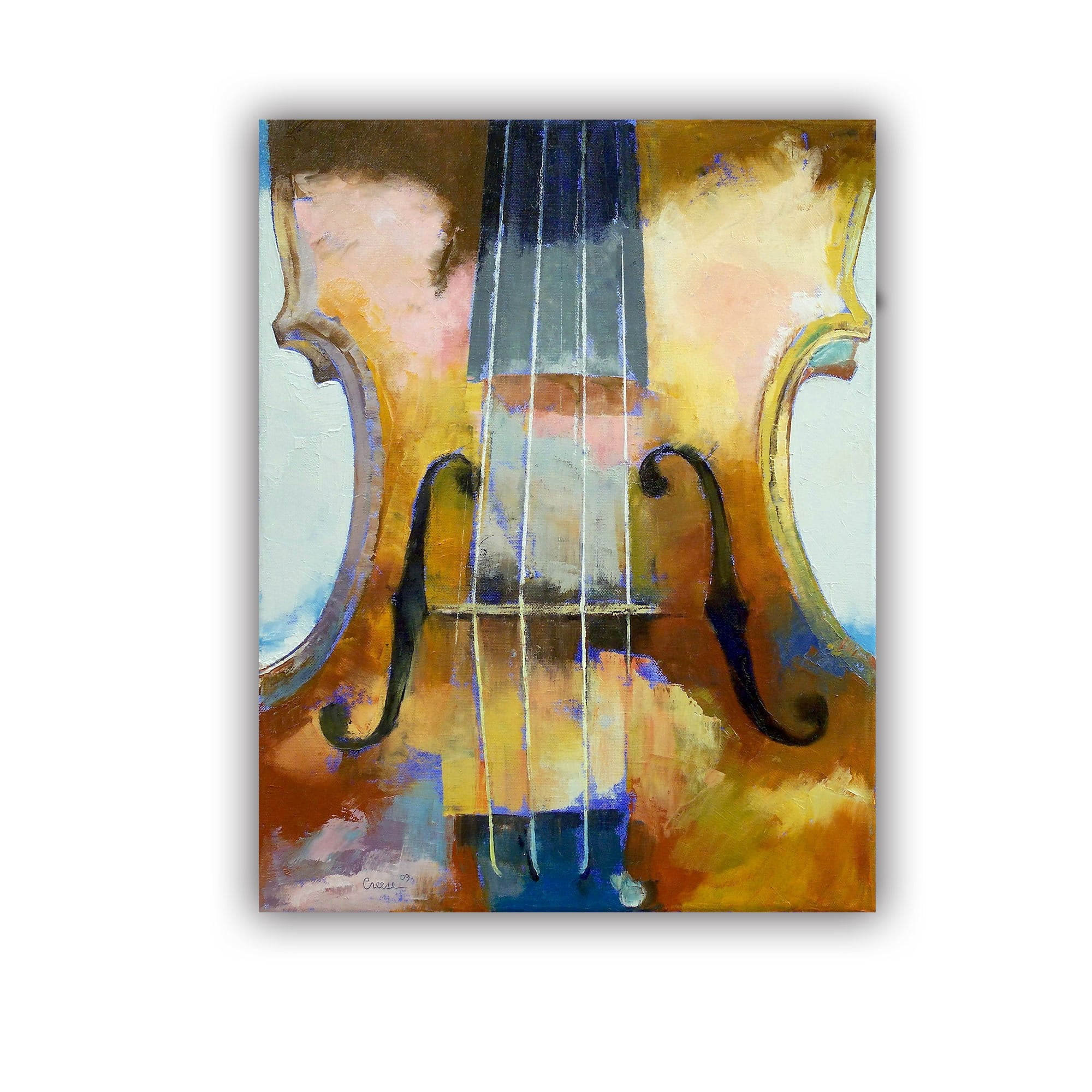 ArtWall ArtApeelz Violin by Michael Creese Painting Print on Canvas